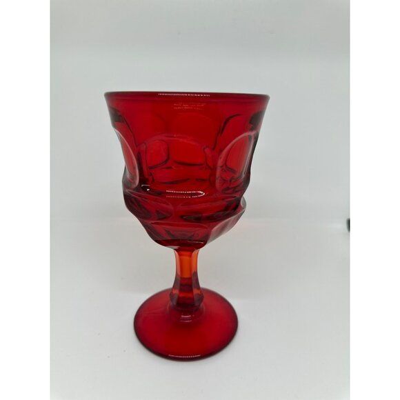 VTG 1960 Set of 4 Fostoria Argus Ruby Red Wine/Water Glasses MCM 6.5" Glasses - Picture 5 of 6